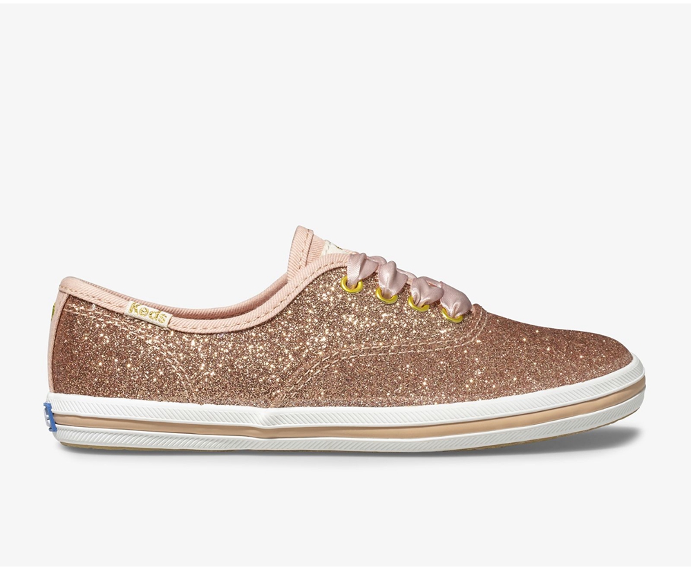 Keds Kids Sneakers Rose Gold - Kate Spade new york Champion Glitter - 078TYNQPG